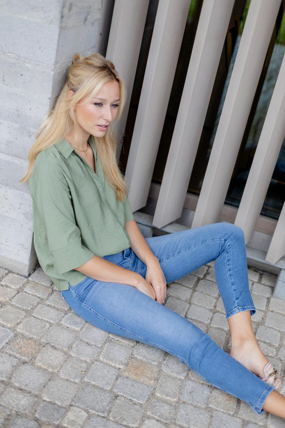 Petra Slim Fit Jeans - Kristallblau & Soft Denim, niedrige Leibhöhe