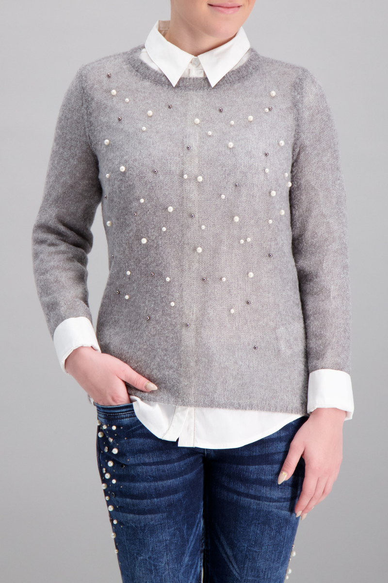 Bella PULLOVER - Muschelgrau