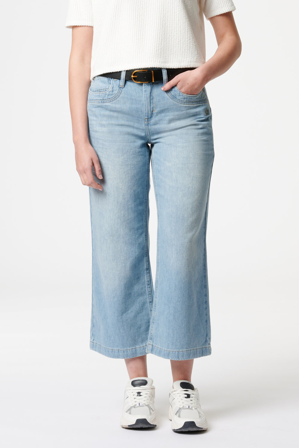 Clara FLARED flax blue