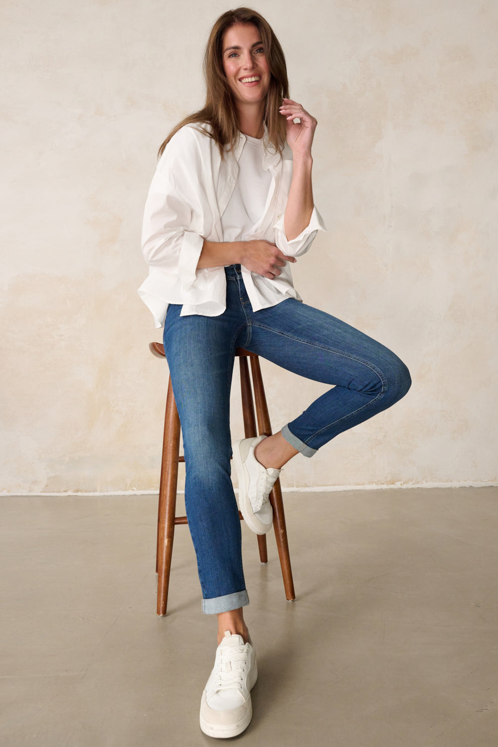 Merle – Slim Fit Jeans in Edelblau mit mittlerer Leibhöhe