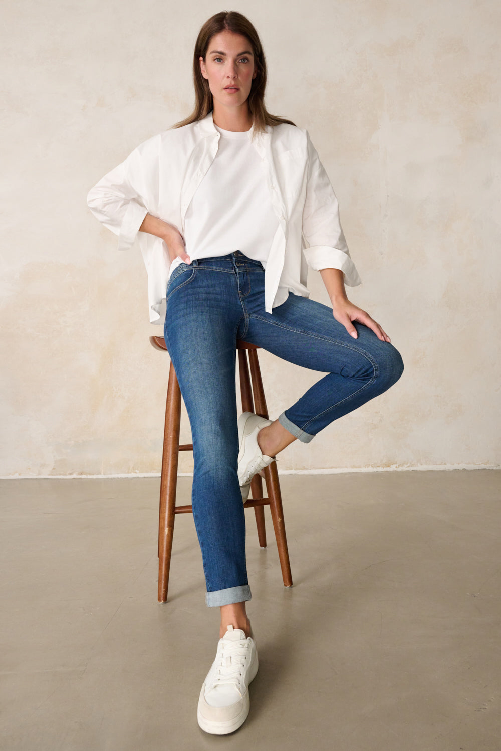 Merle – Slim Fit Jeans in Edelblau mit mittlerer Leibhöhe