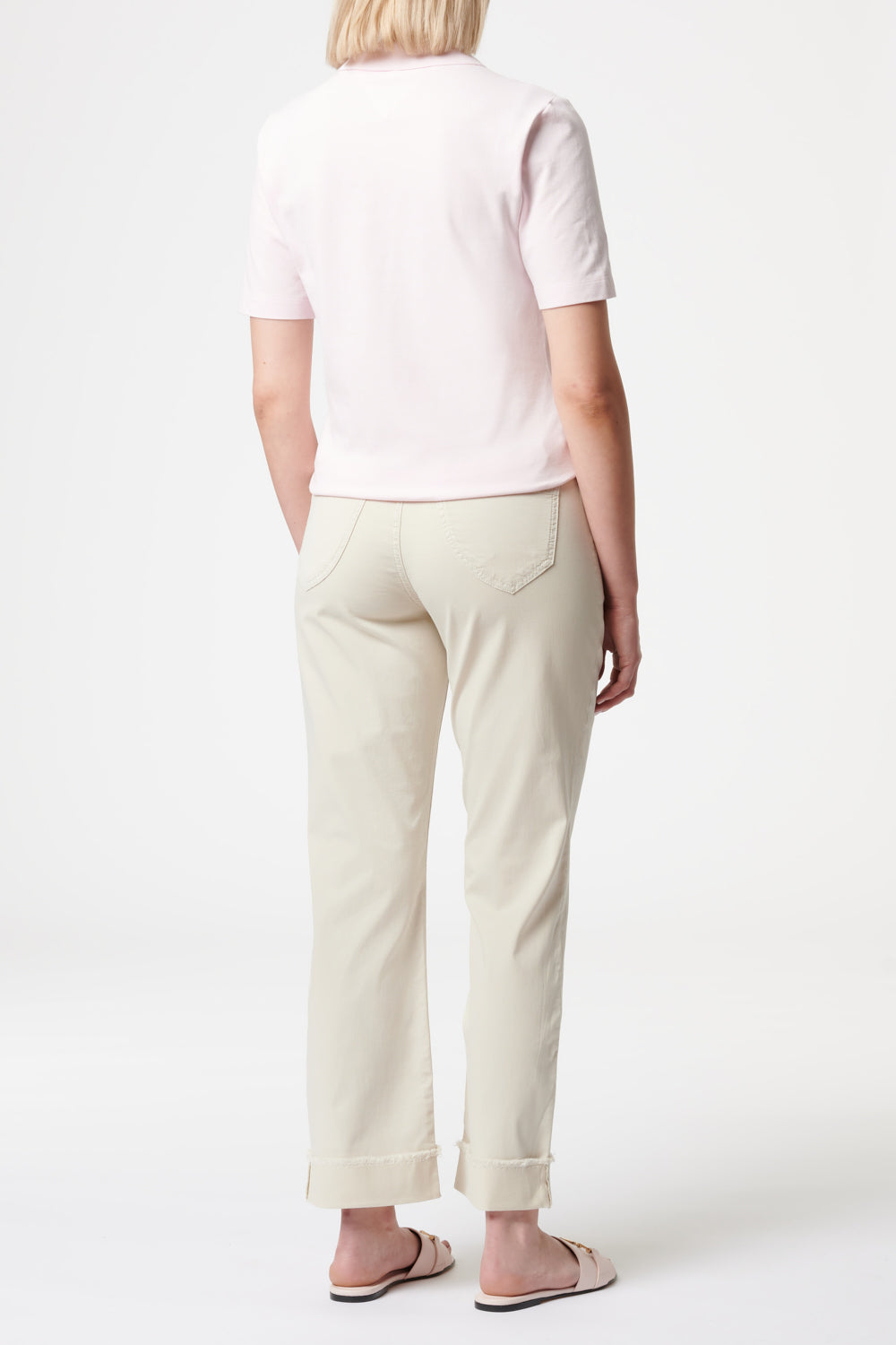 Merle – Straight Leg Hose in Leichtgrau mit mittlerer Leibhöhe