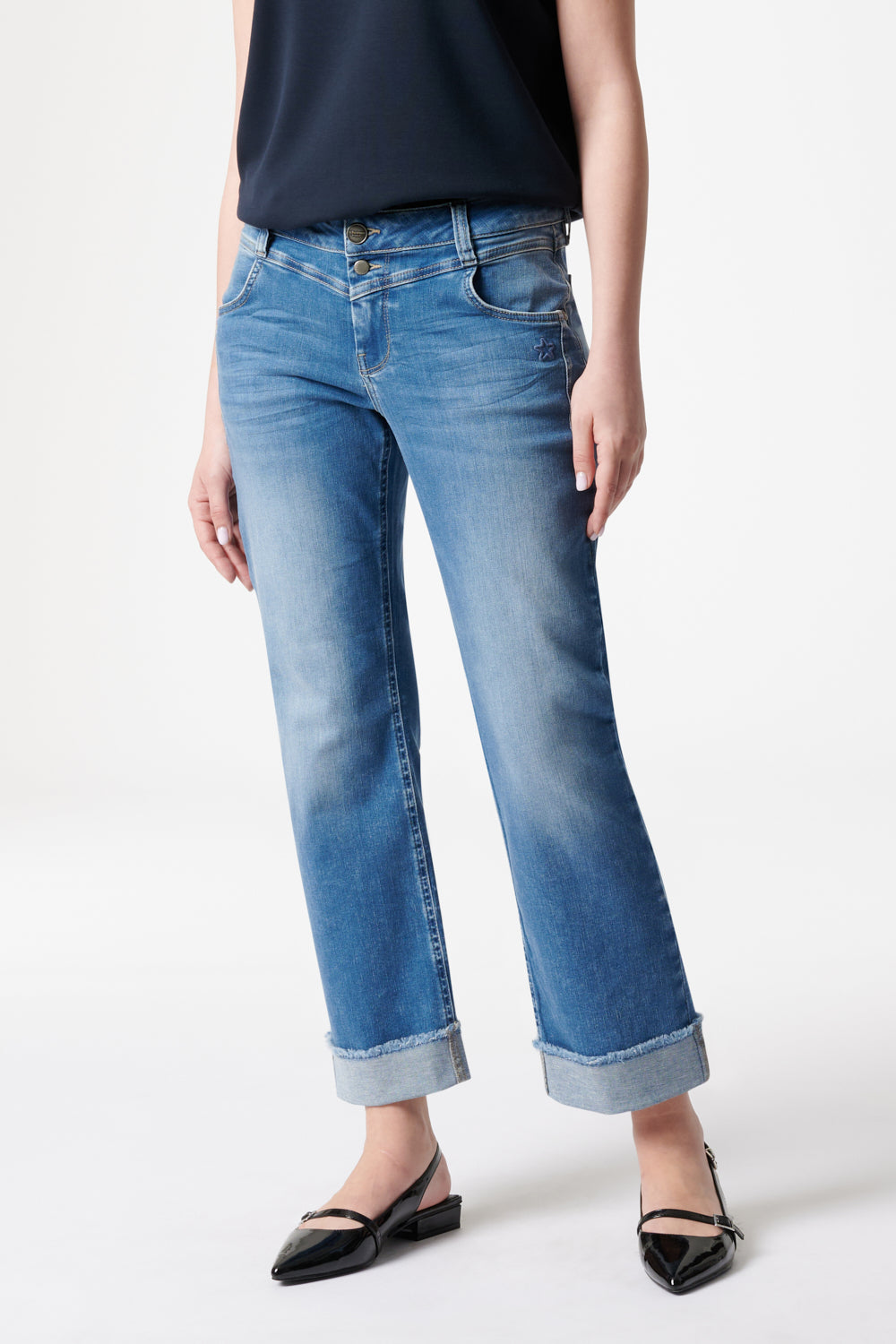 Merle - Straight Leg Jeans - Derbyblau