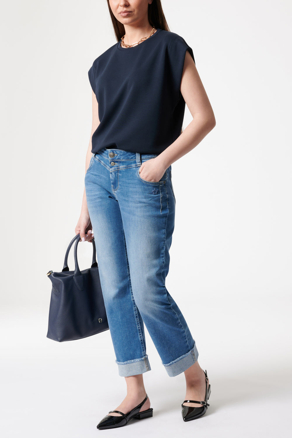 Merle - Straight Leg Jeans - Derbyblau