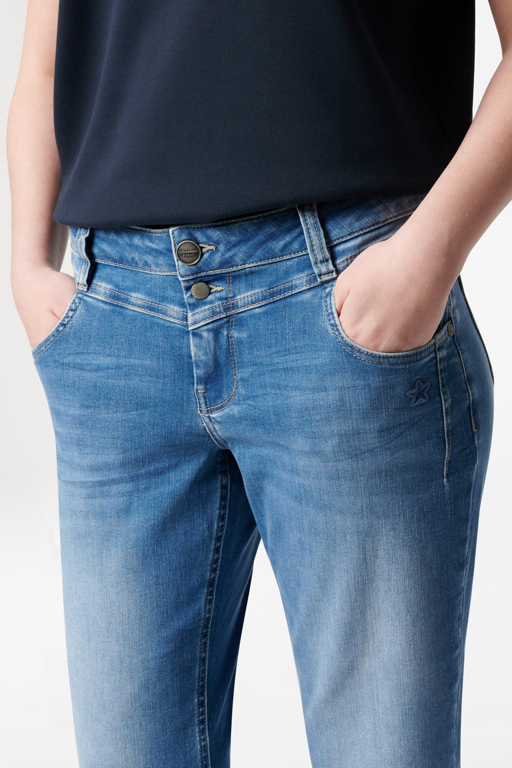 Merle - Straight Leg Jeans - Derbyblau