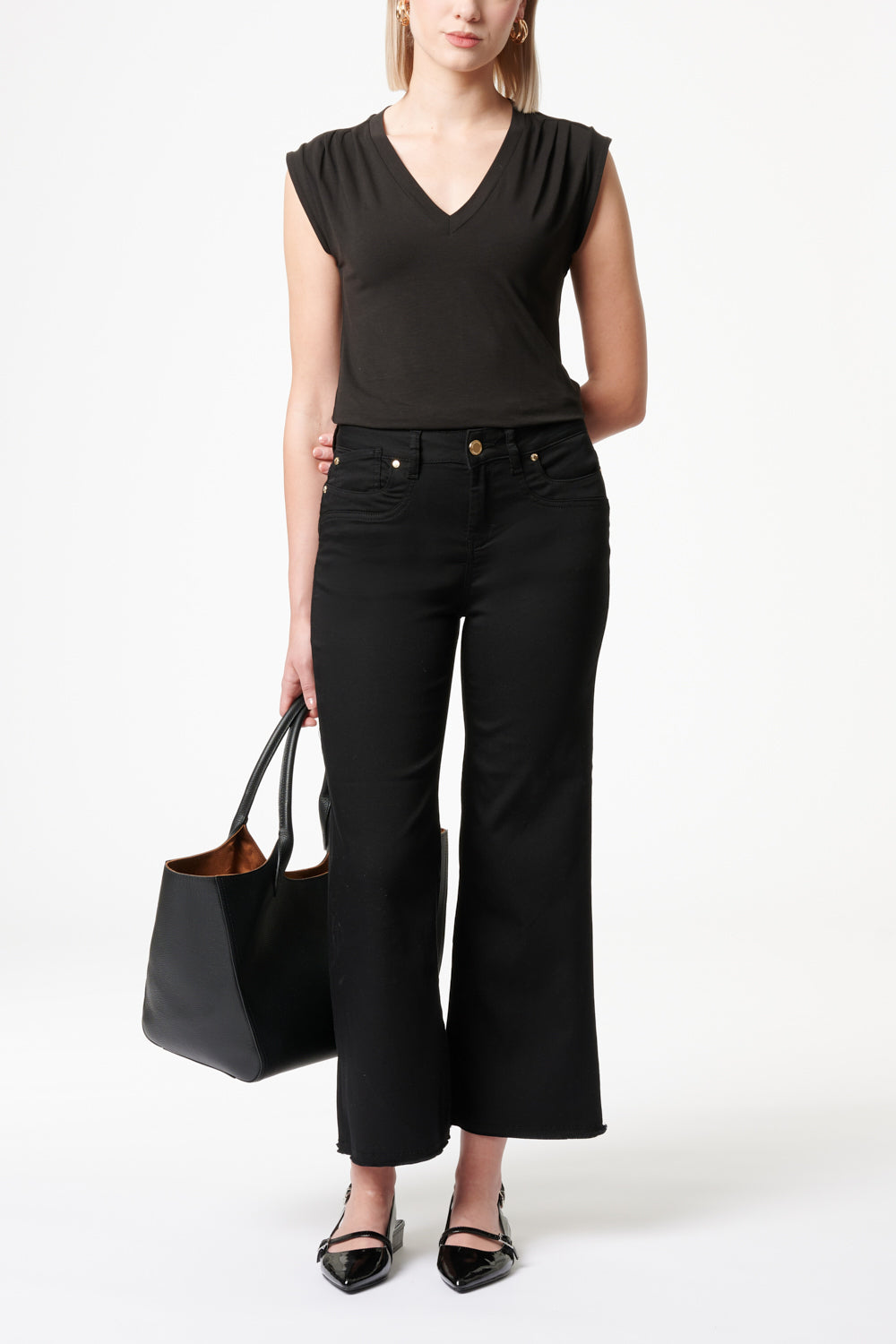 Clara - Hose Flared - Malerschwarz