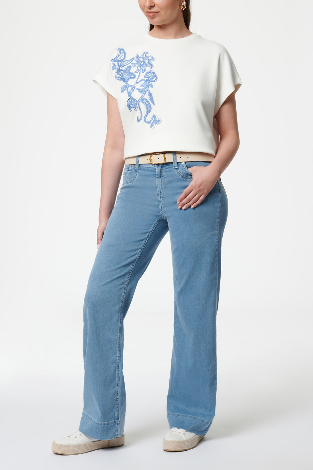 Clara - Pants Flared - Powder Blue