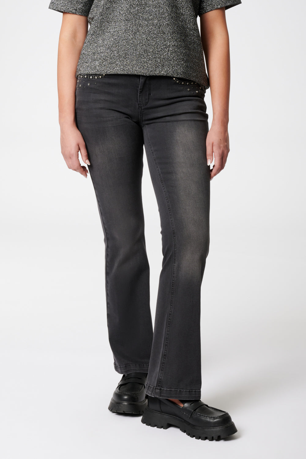 Melina - Jeans Bootcut – Gletschergrau