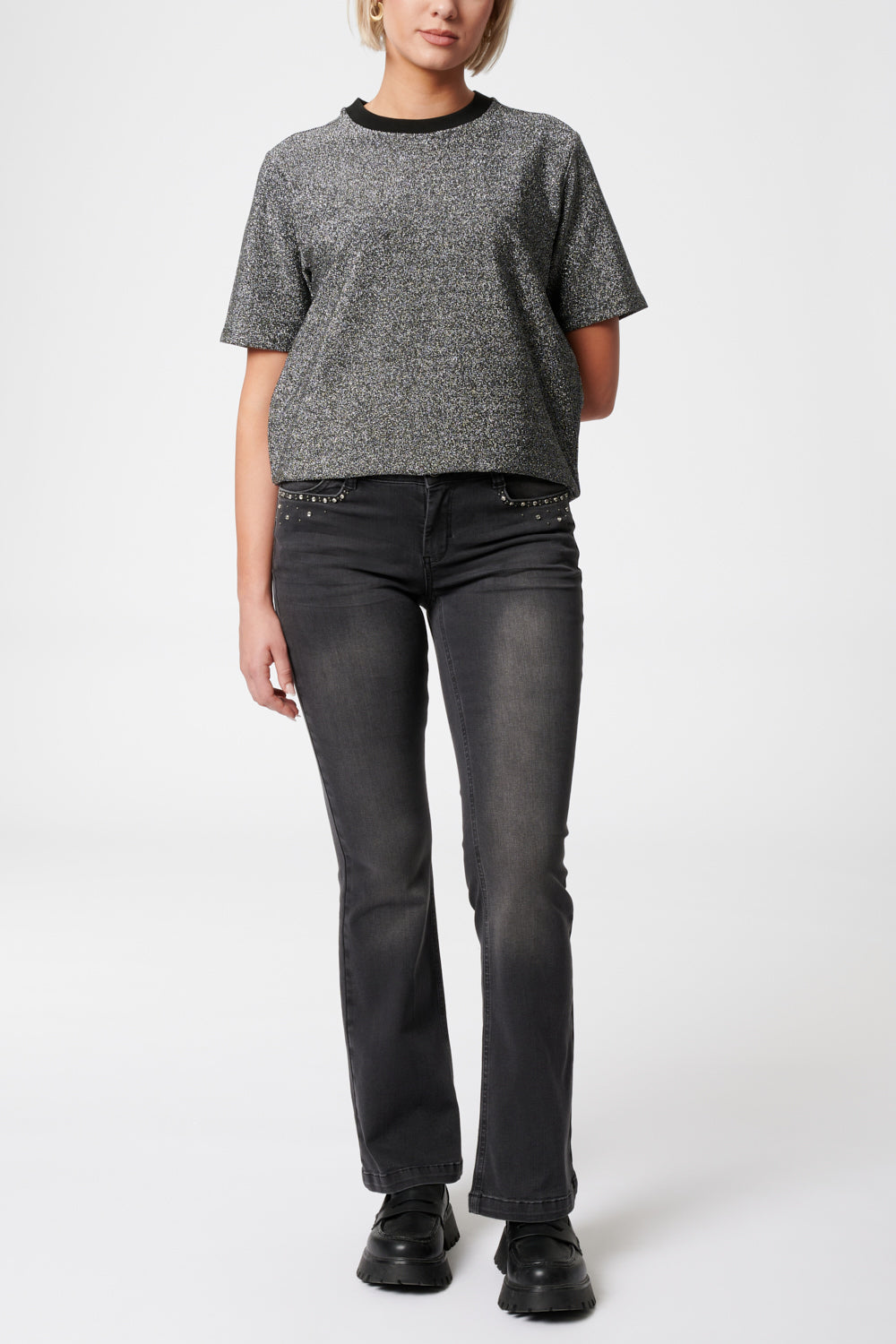 Melina - Jeans Bootcut – Gletschergrau