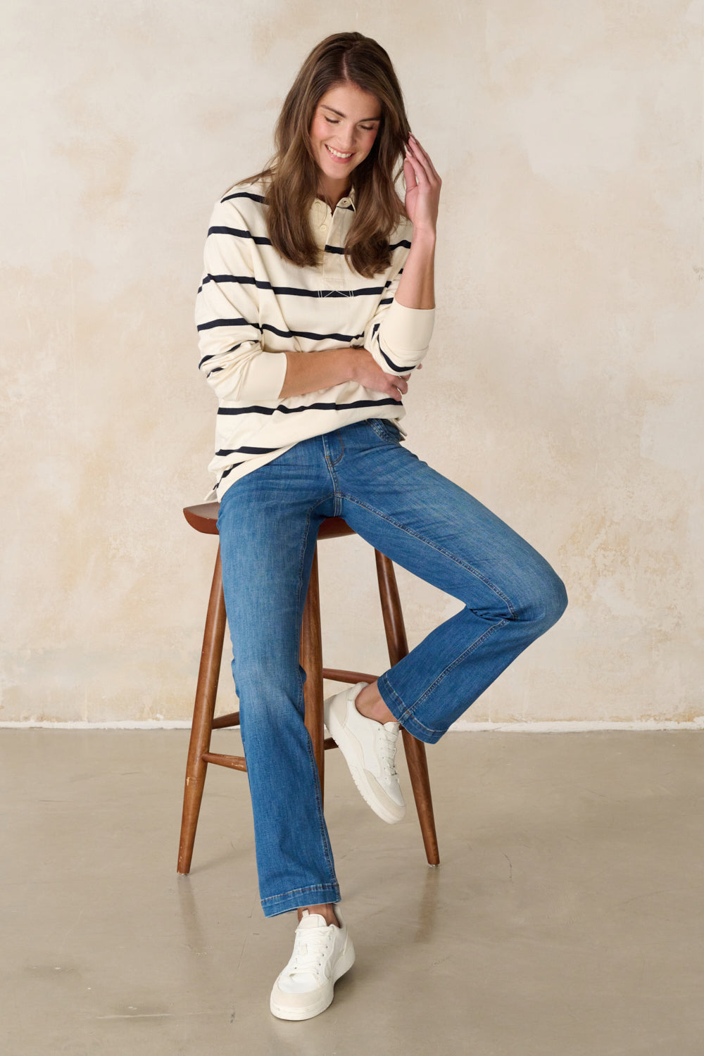 Merle – Straight Leg Jeans in Nachtblau mit mittlerer Leibhöhe