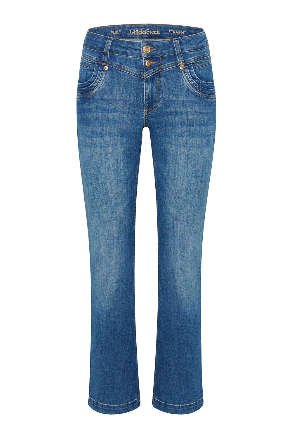 Merle – Straight Leg Jeans in Nachtblau mit mittlerer Leibhöhe