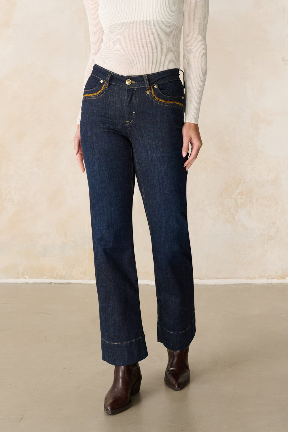Clara - Jeans Flared – Fahlblau