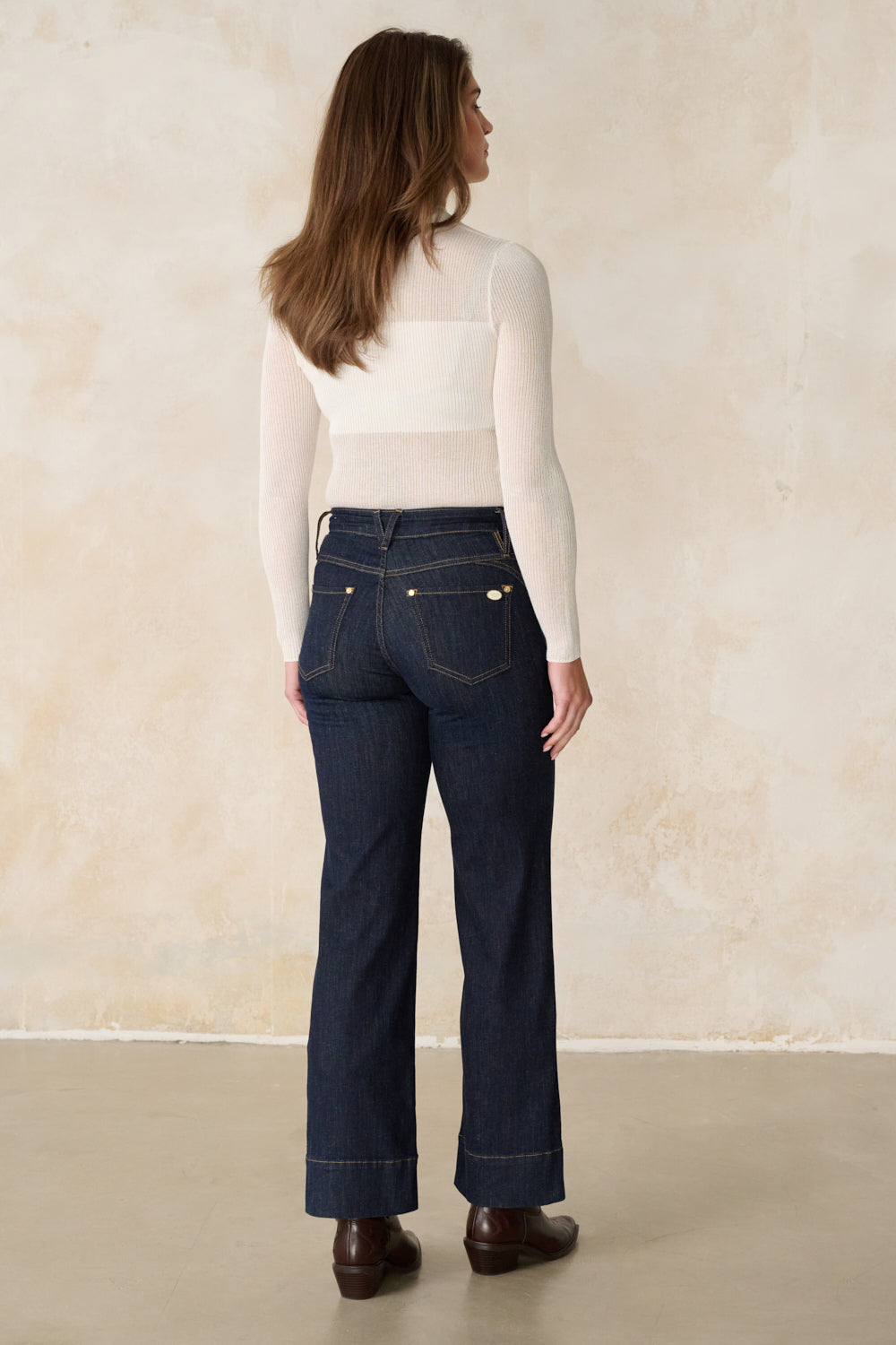 Clara - Jeans Flared – Fahlblau