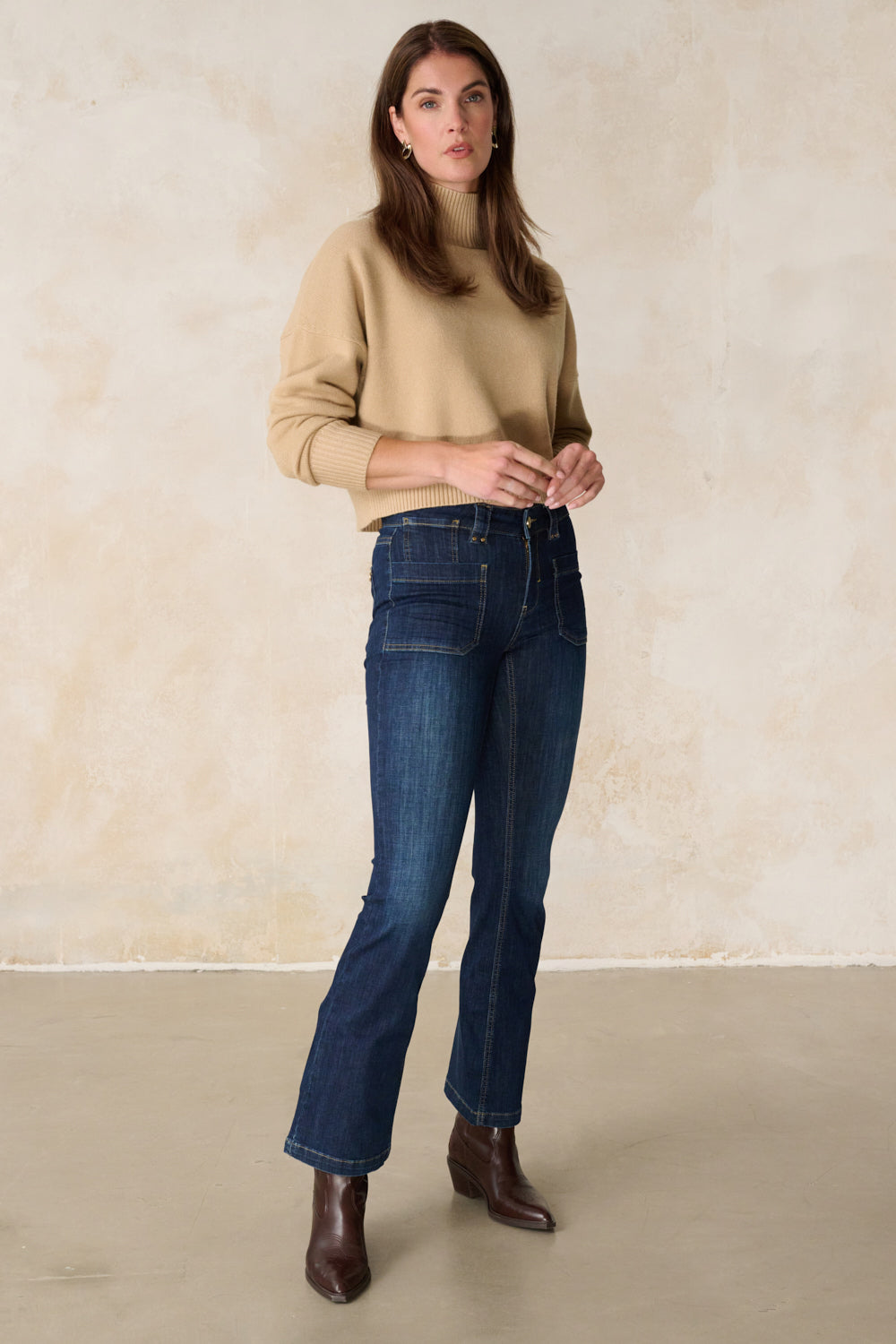 Melina - Jeans Bootcut – Fossilblau