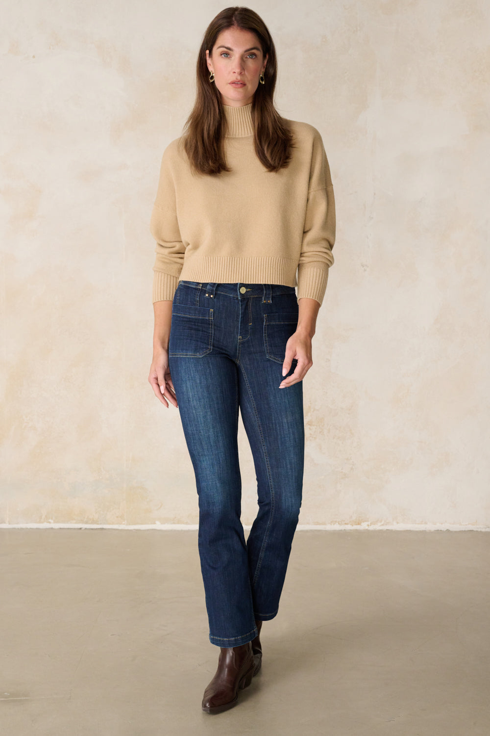 Melina - Jeans Bootcut – Fossilblau