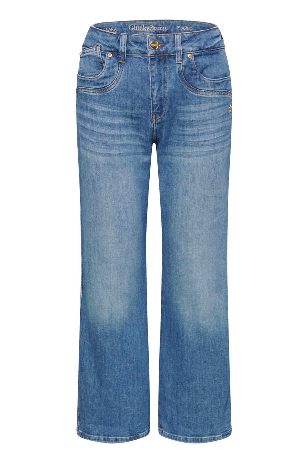 Clara – Flared Jeans in Zeynblau mit hoher Leibhöhe