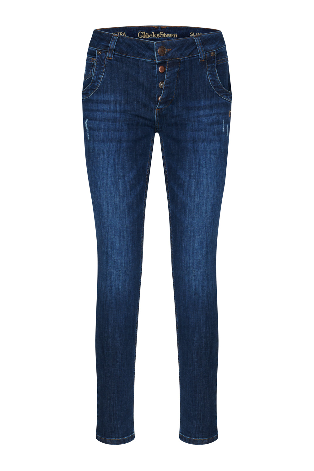 Petra Slim Fit Jeans - Danube Blue & Soft Denim, Low Rise