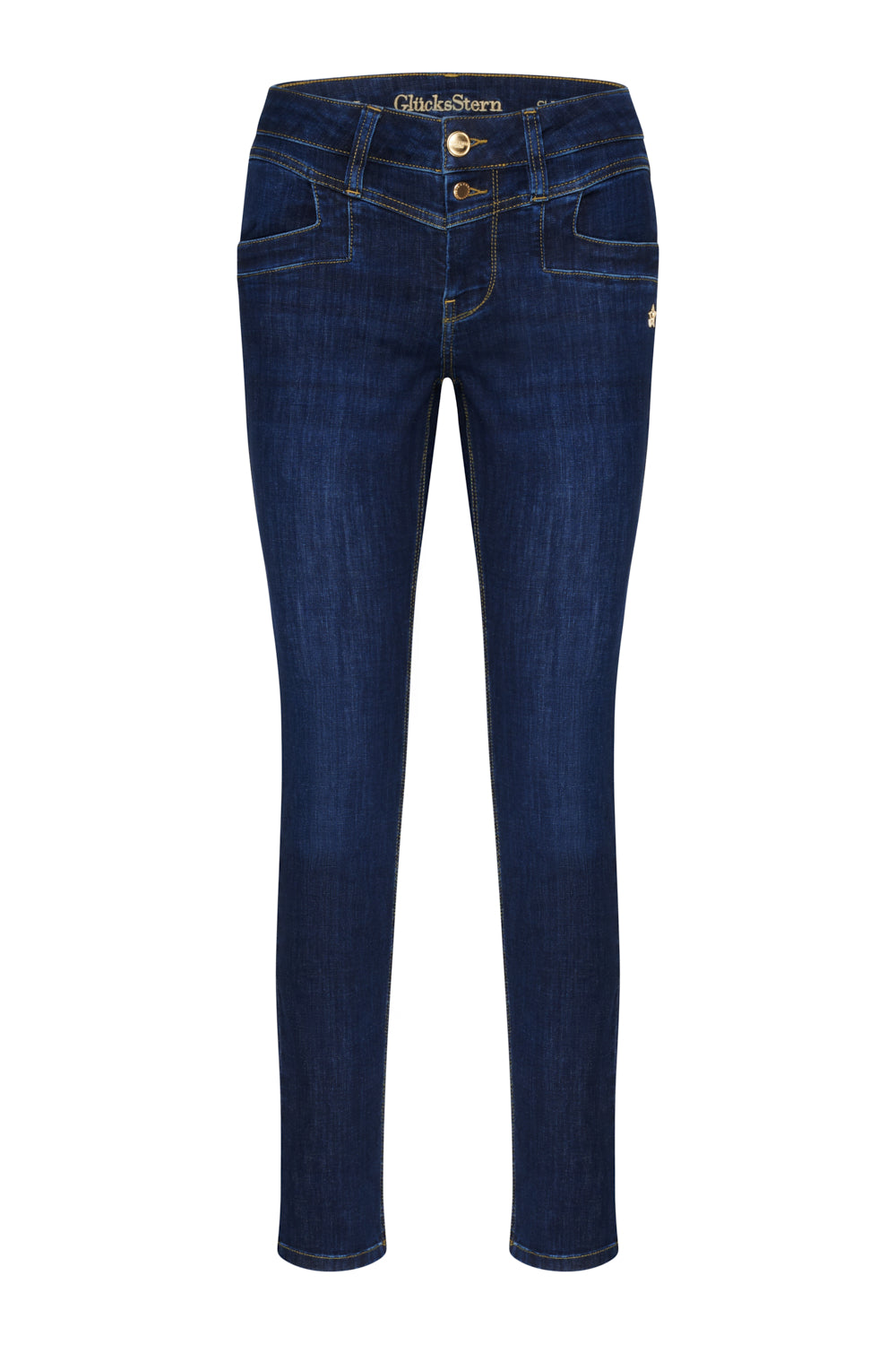 Merle Slim Fit Jeans – Wunschblau & Soft Denim, mittlere Leibhöhe