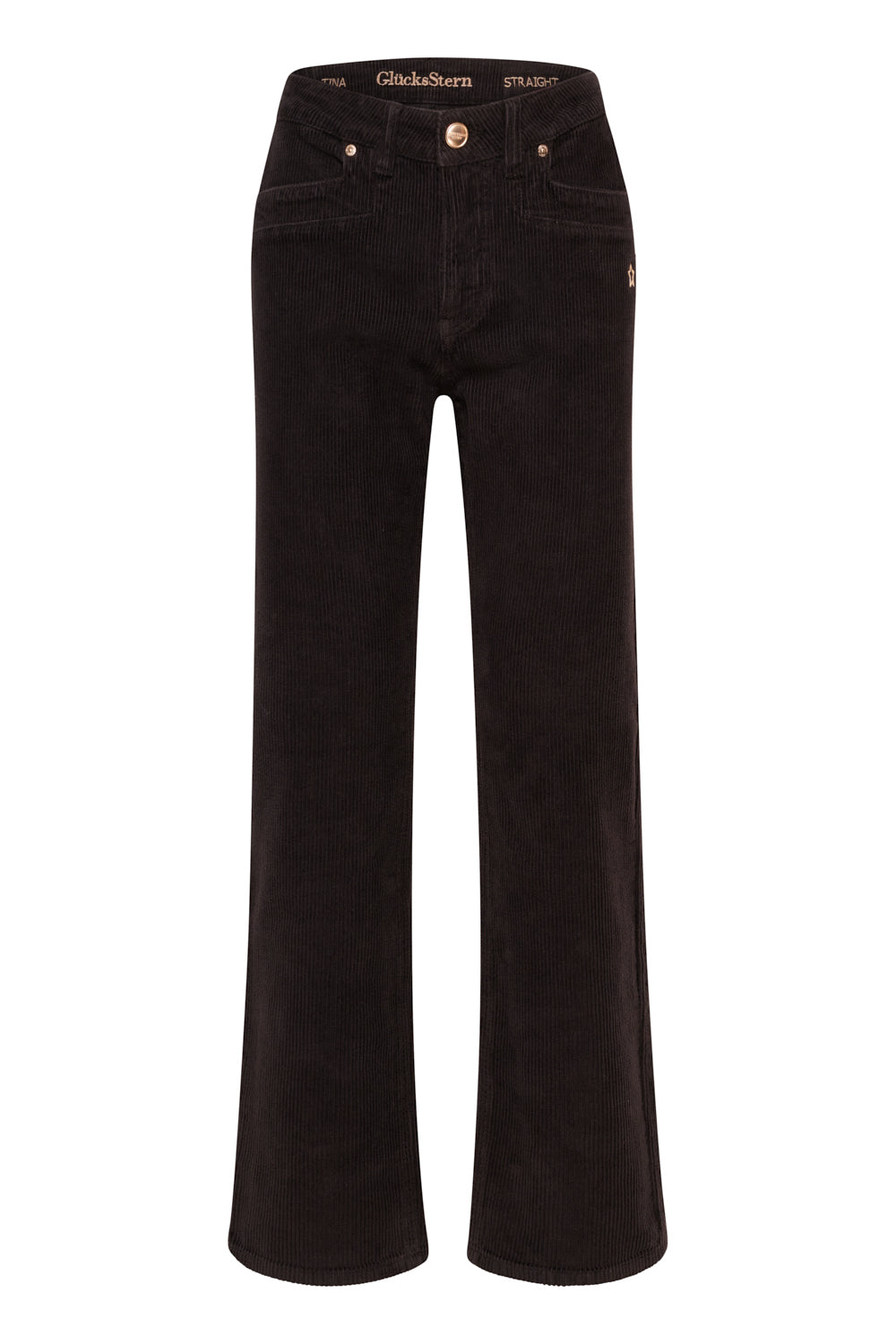 Tina Straight Leg Hose – Dunkelcord & Cord-Stretch, hohe Leibhöhe