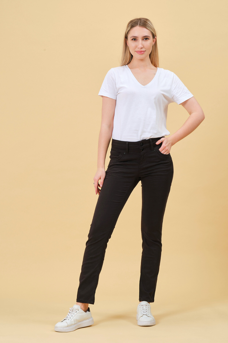 Hose - Slim - Merle Leichtschwarz