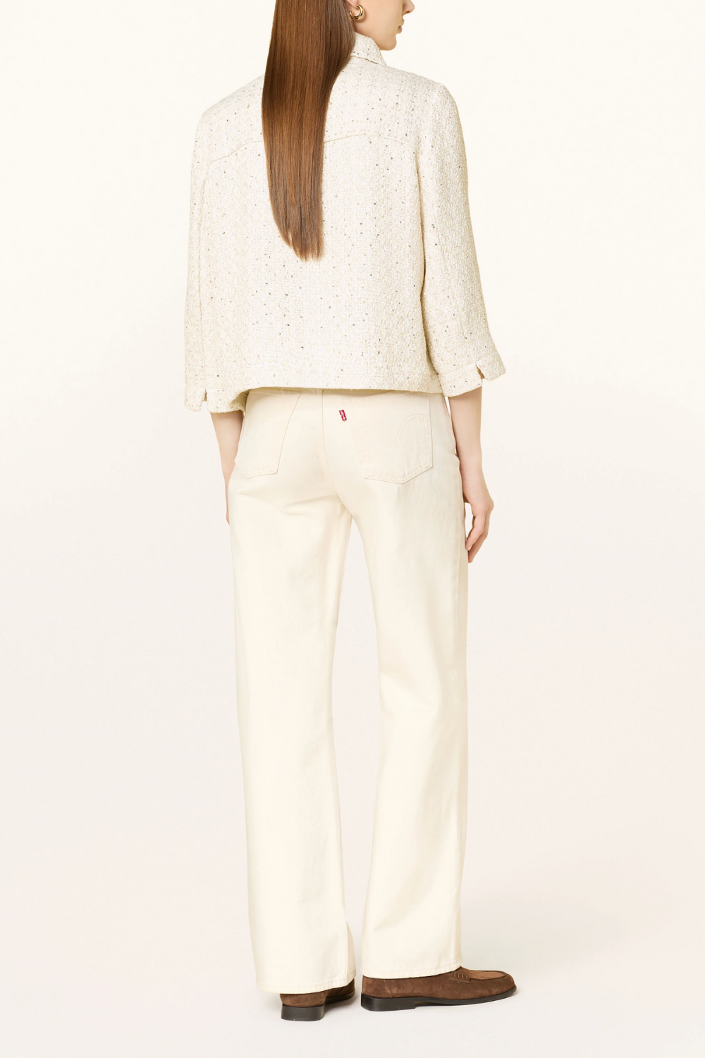 CARTOON Bouclé-Jacke mit 3/4-Arm und Pailletten