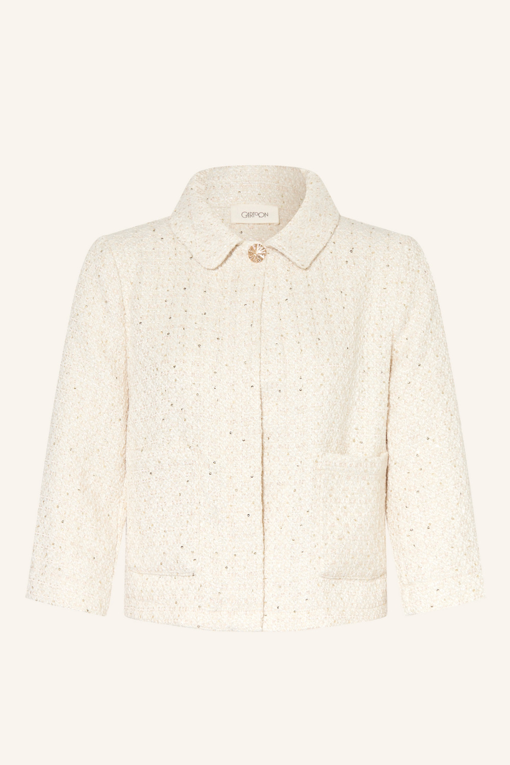 CARTOON Bouclé-Jacke mit 3/4-Arm und Pailletten