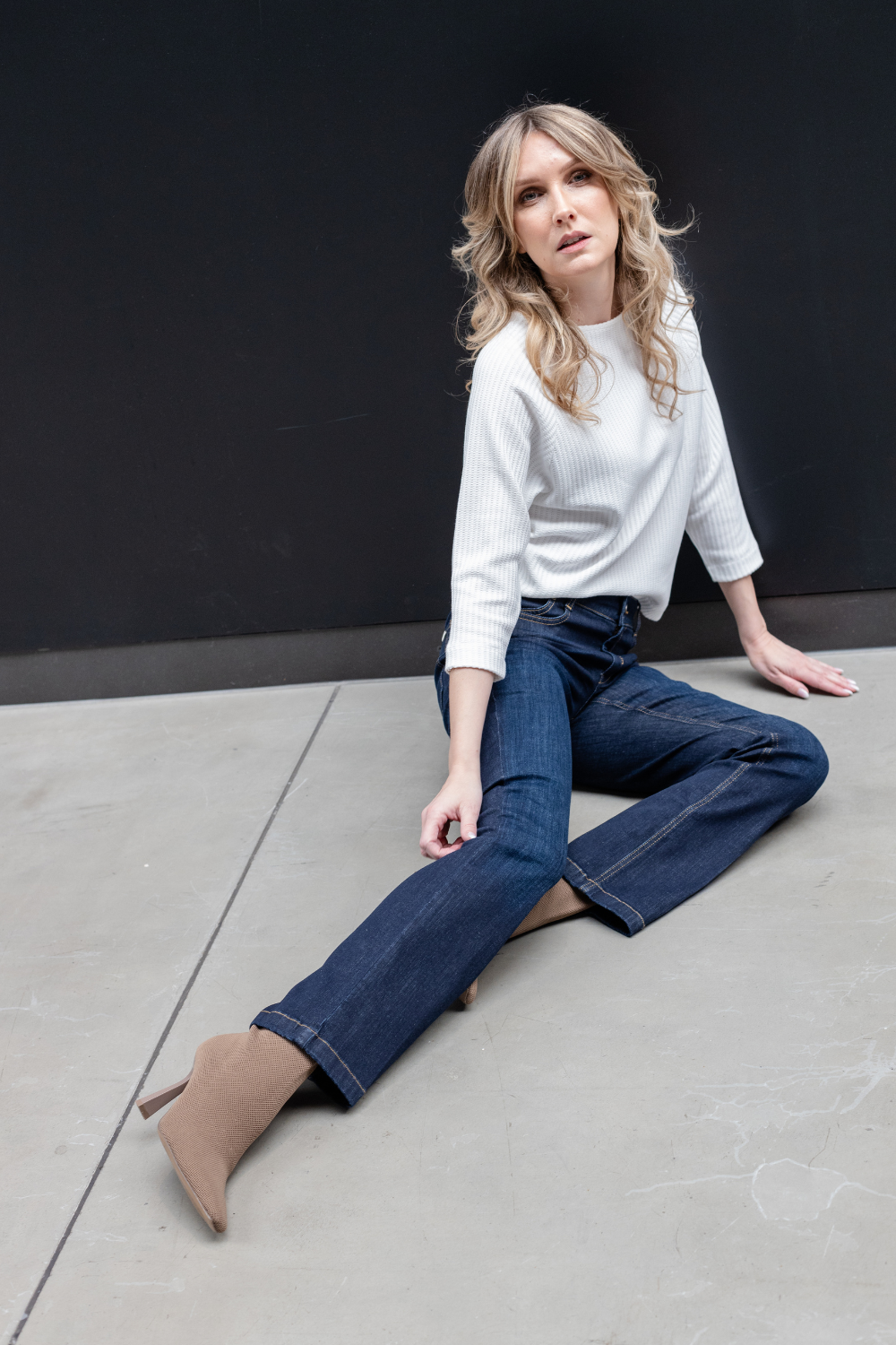 MELINA Bootcut Waschblau