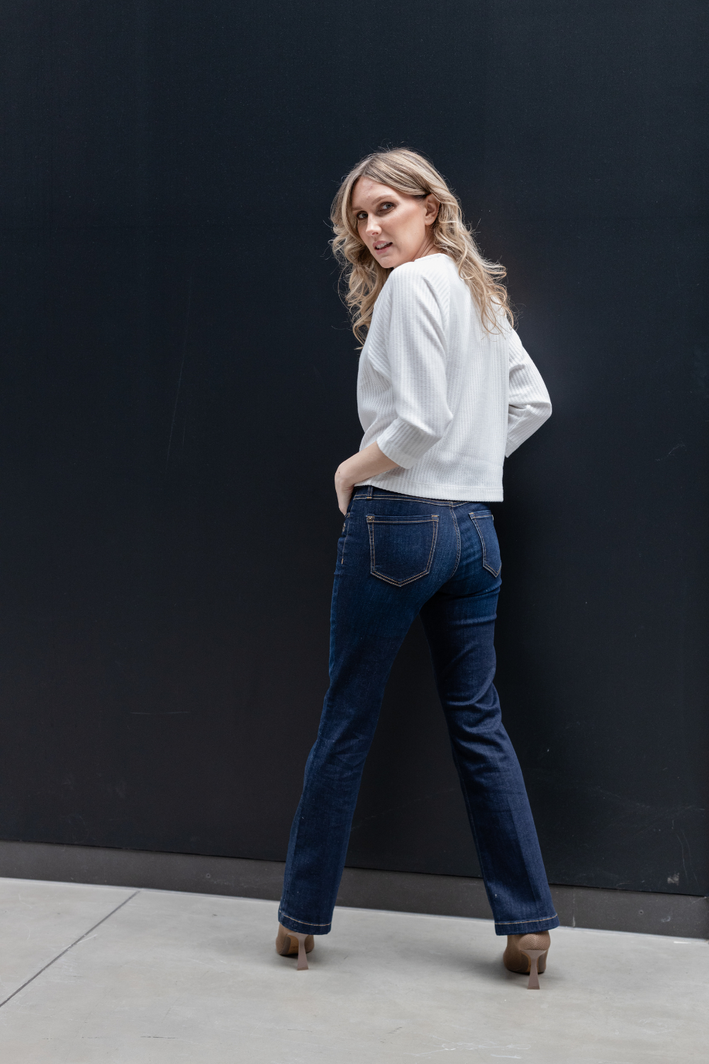 MELINA Bootcut Waschblau
