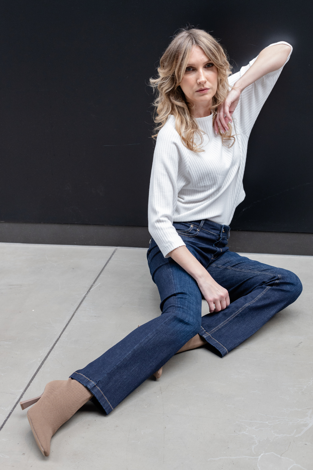 MELINA Bootcut Waschblau