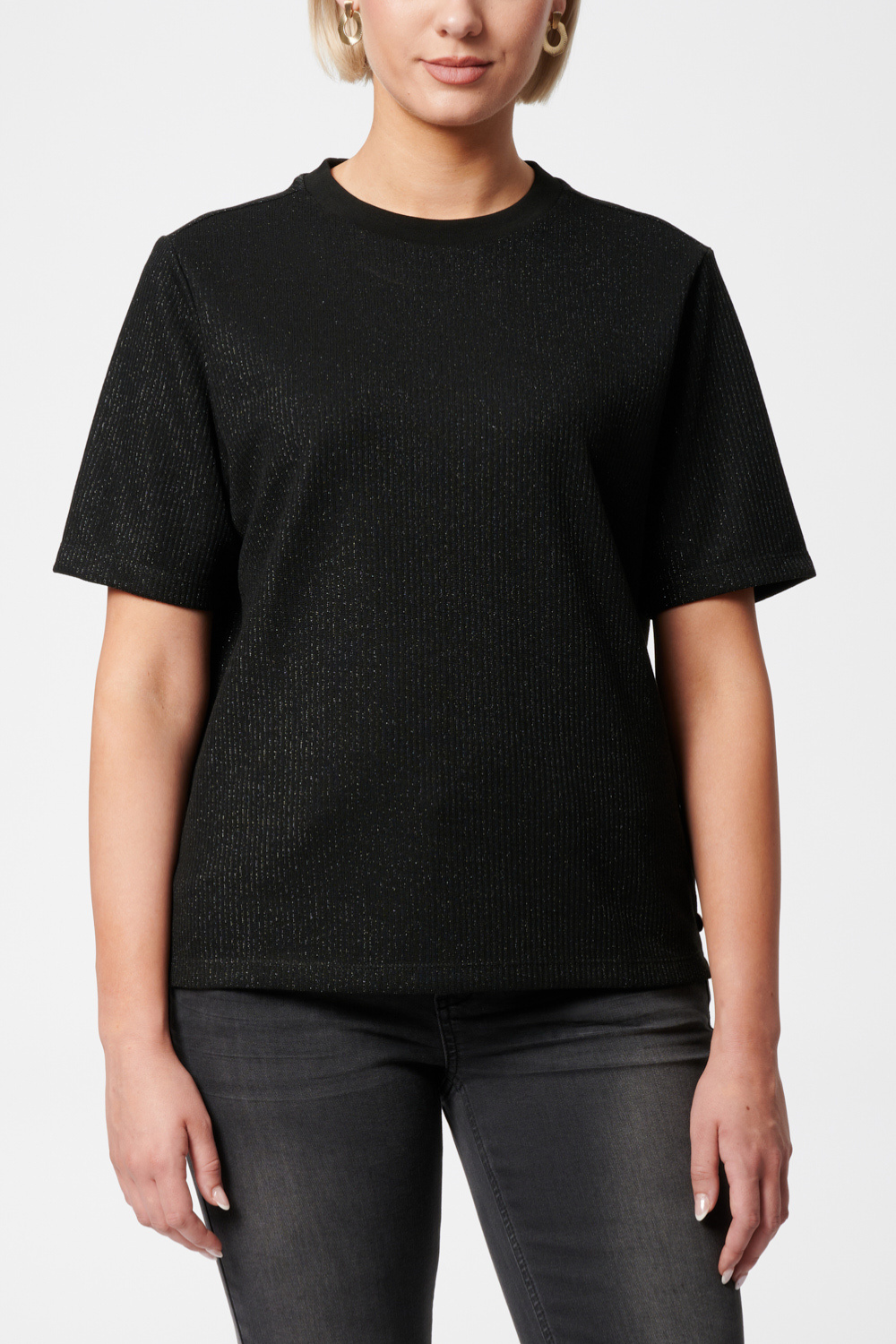 T-Shirt mit Glitzergarn black