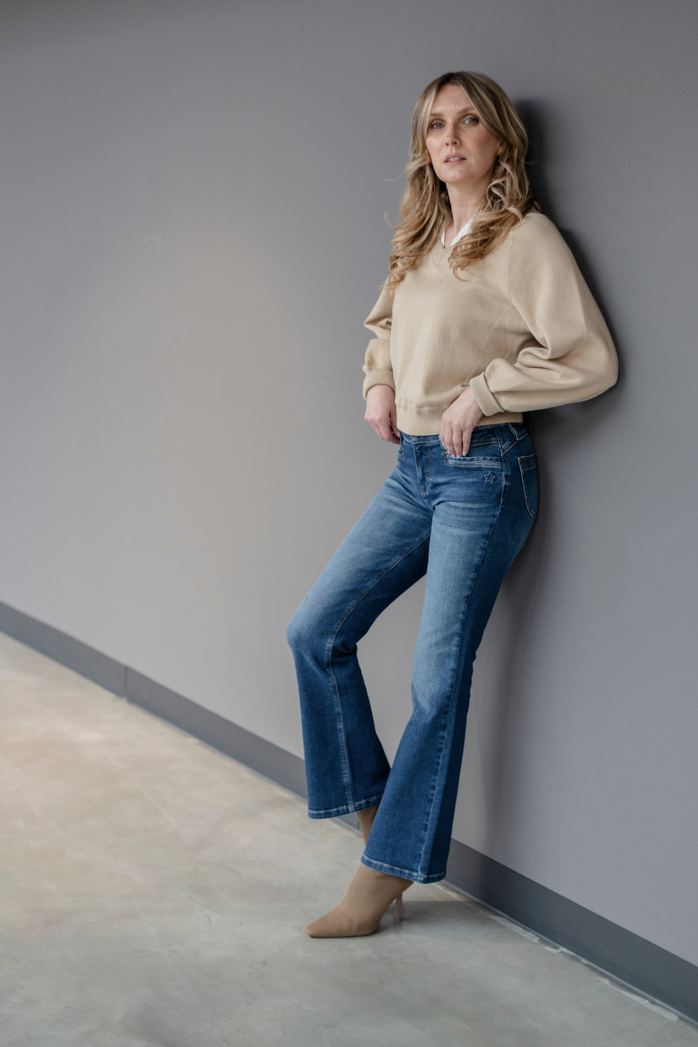 Pina Bootcut Weitblau