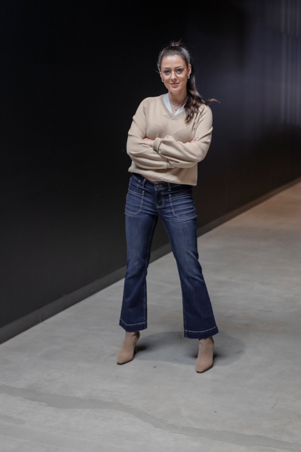 Petra KICK Bootcut Blattblau