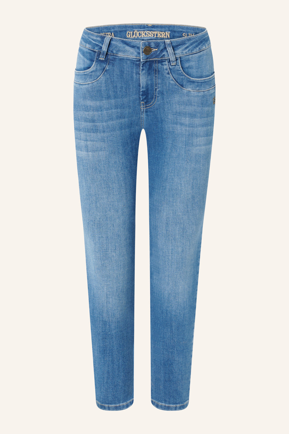 Petra – Slim Fit Jeans in North Sea Blue with a Low Rise