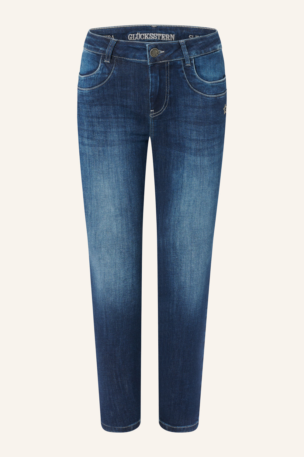 Petra – Slim Fit Jeans in stone blue with a low rise