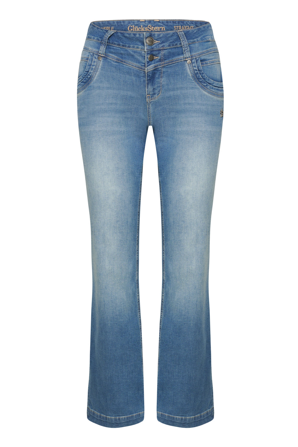 Merle – Straight Leg Jeans in Hennablau mit mittlerer Leibhöhe