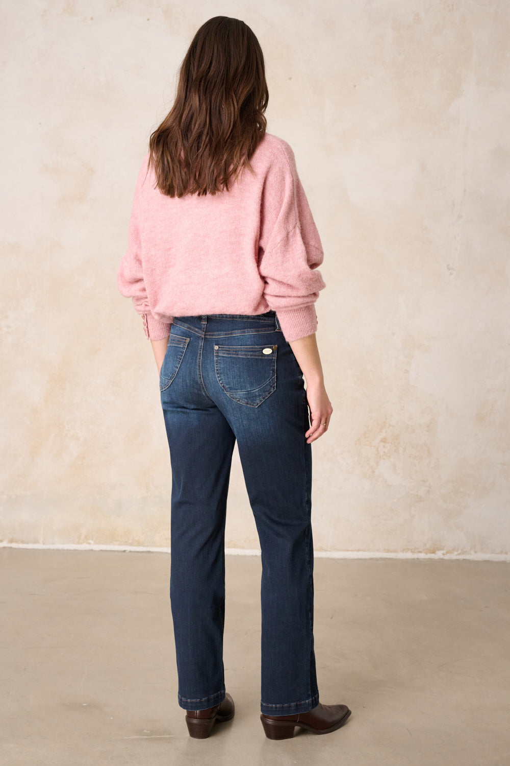 Merle – Straight Leg Jeans in Granitblau mit mittlerer Leibhöhe