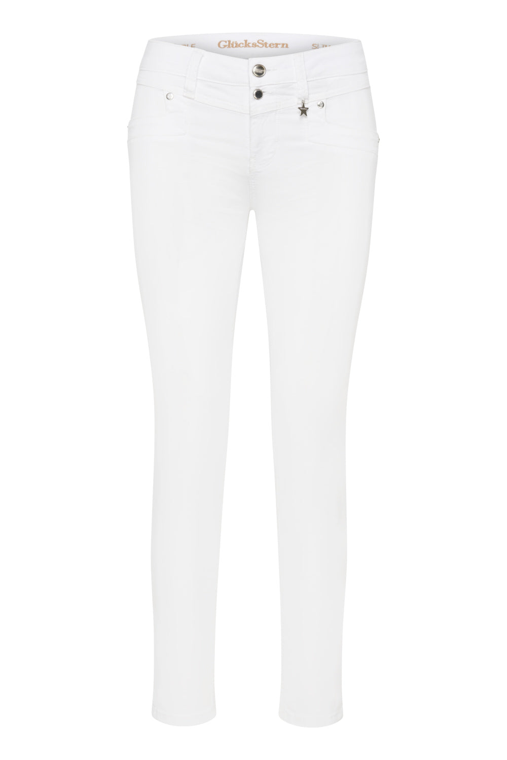 Merle – Slim Fit Hose in Royalweiß mit mittlerer Leibhöhe