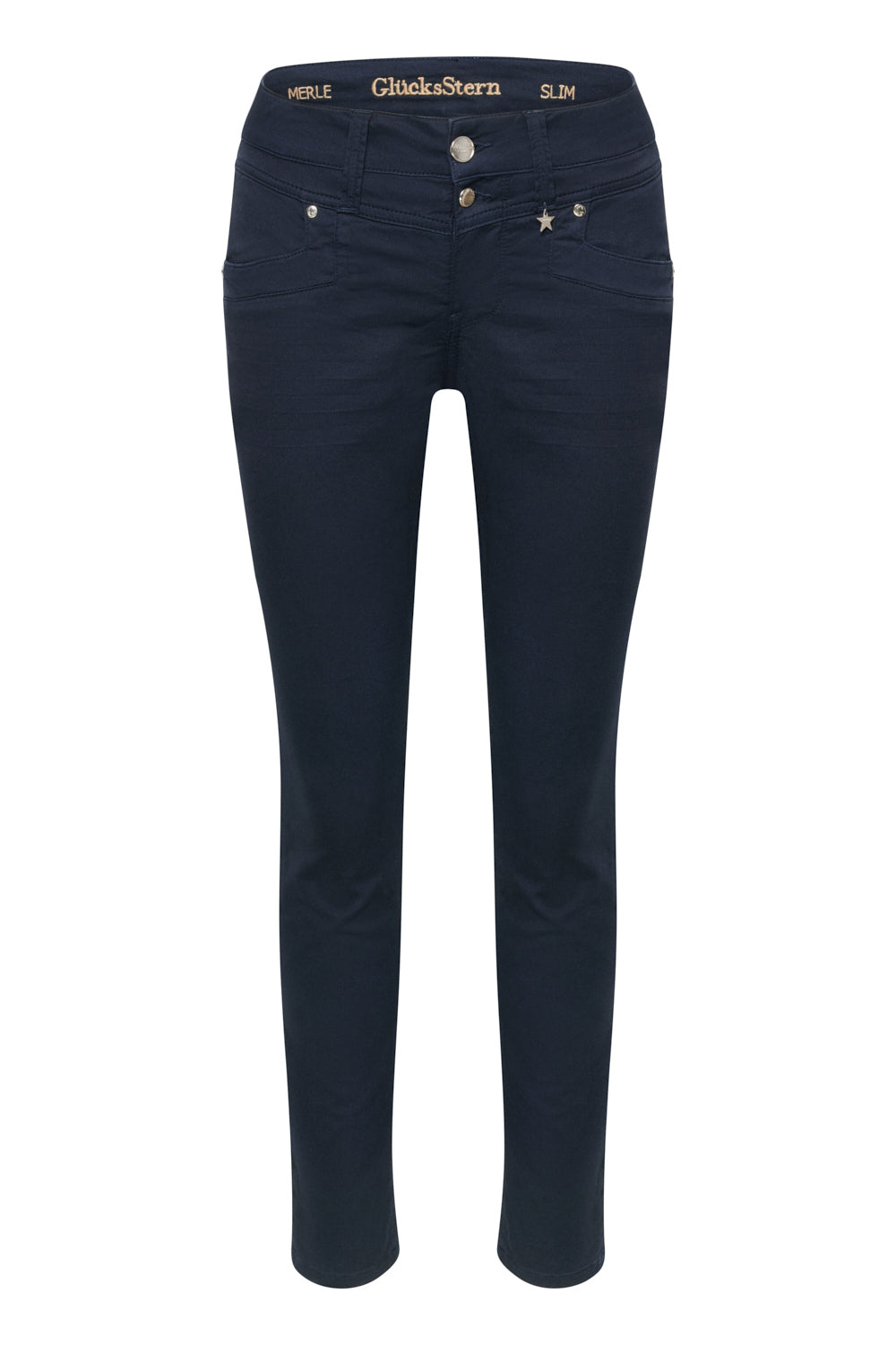 Merle – Slim Fit Hose in Royalblau mit mittlerer Leibhöhe