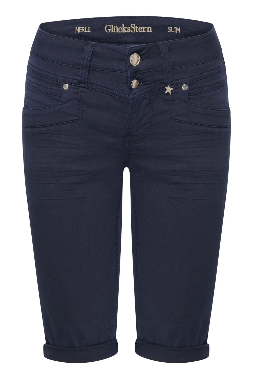 Merle – Slim Fit Bermuda in Royalblau mit mittlerer Leibhöhe