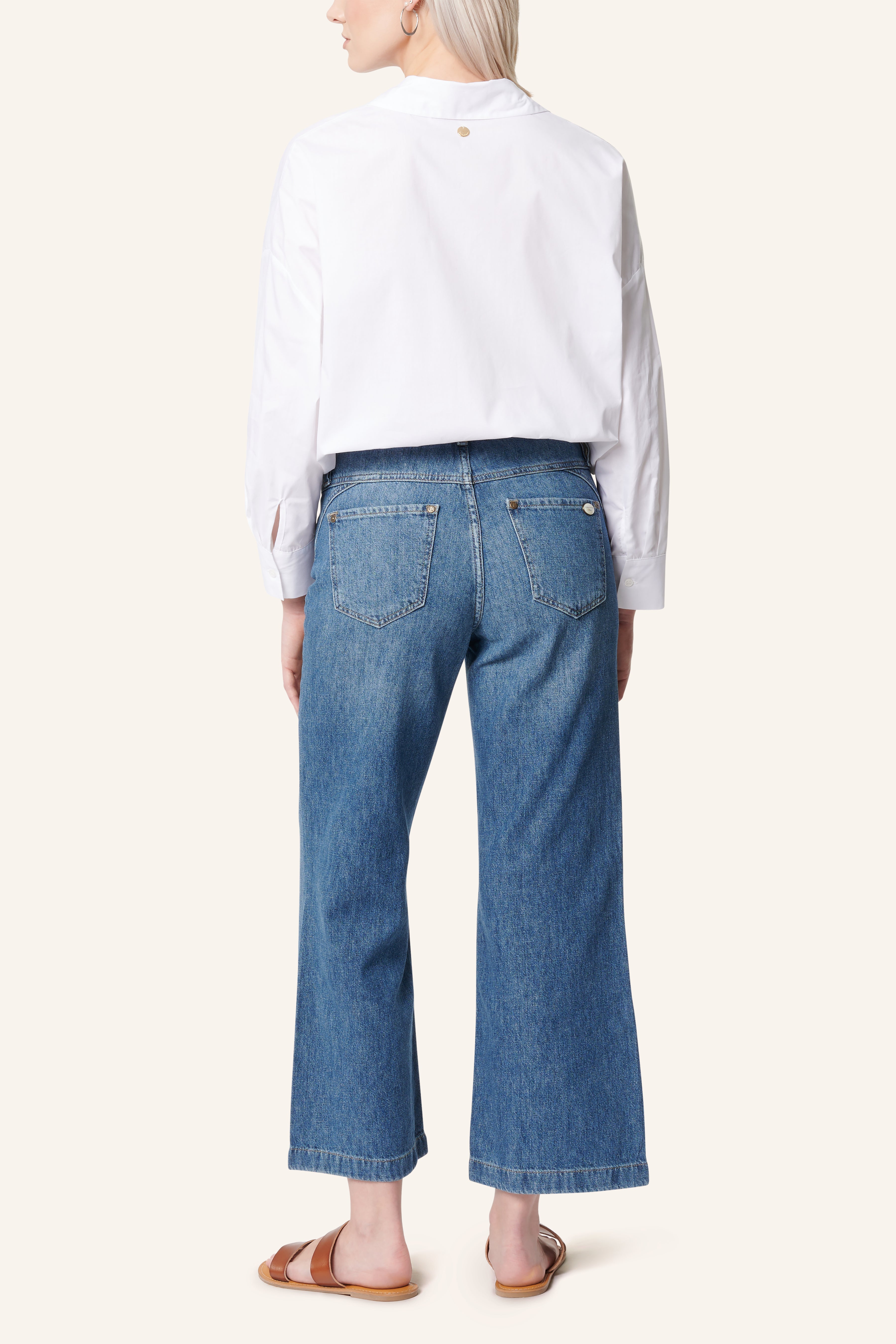 Clara flared natural blue