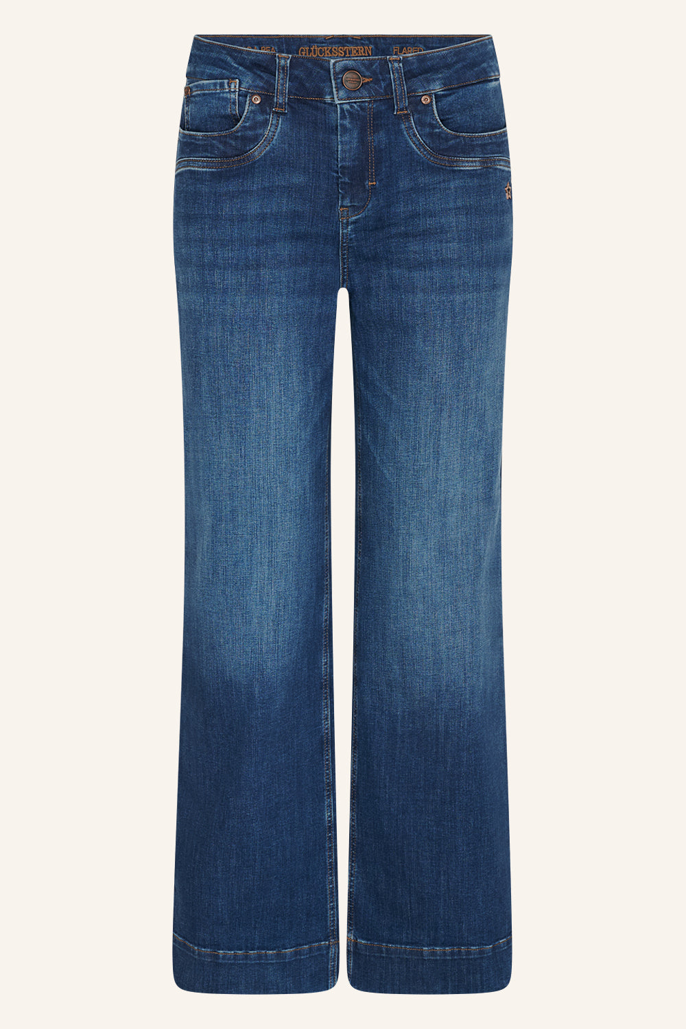 Clara - Jeans Flared – Donaublau