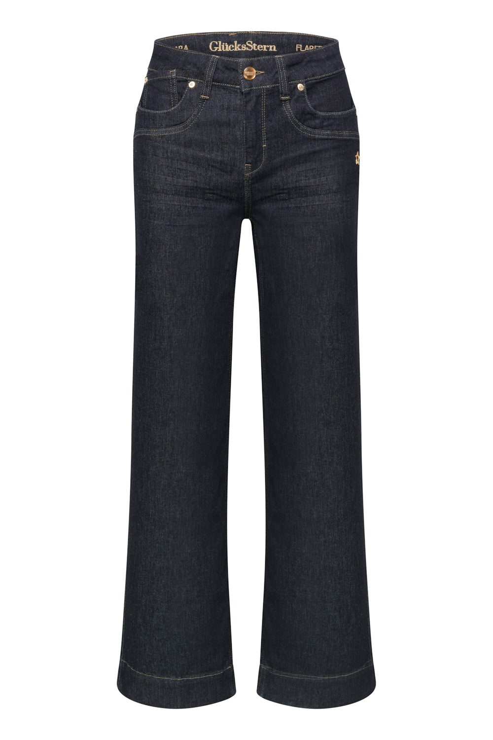 Clara – Flared Jeans in Blauviolett mit hoher Leibhöhe