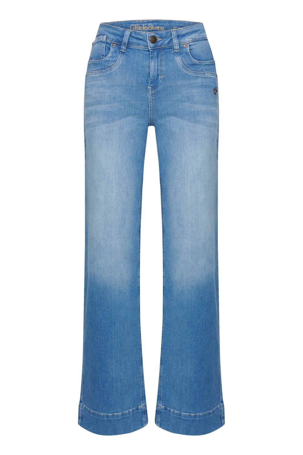 Clara – Flared jeans in blue-violet with a high waist