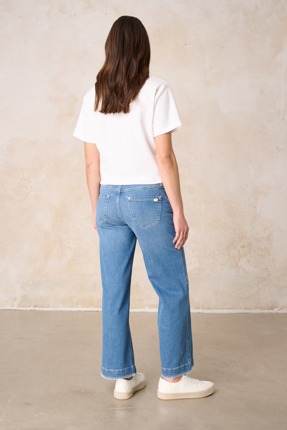 Clara – Flared Jeans in Sonnentanz mit hoher Leibhöhe