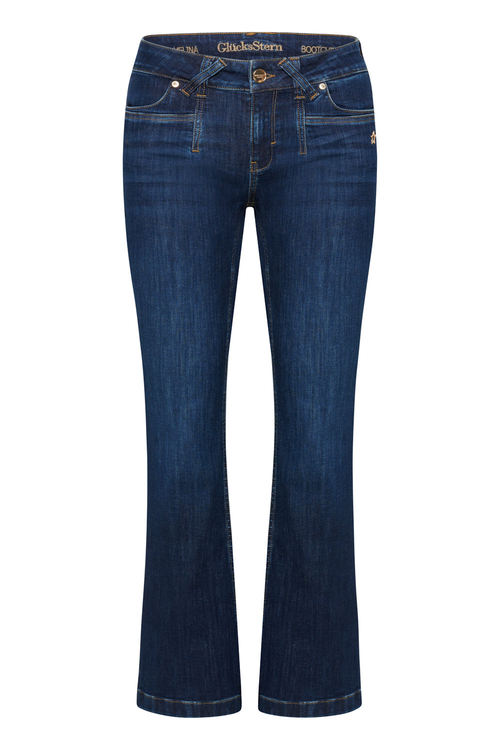 Melina – Bootcut Jeans in Wunschblau mit mittlerer Leibhöhe