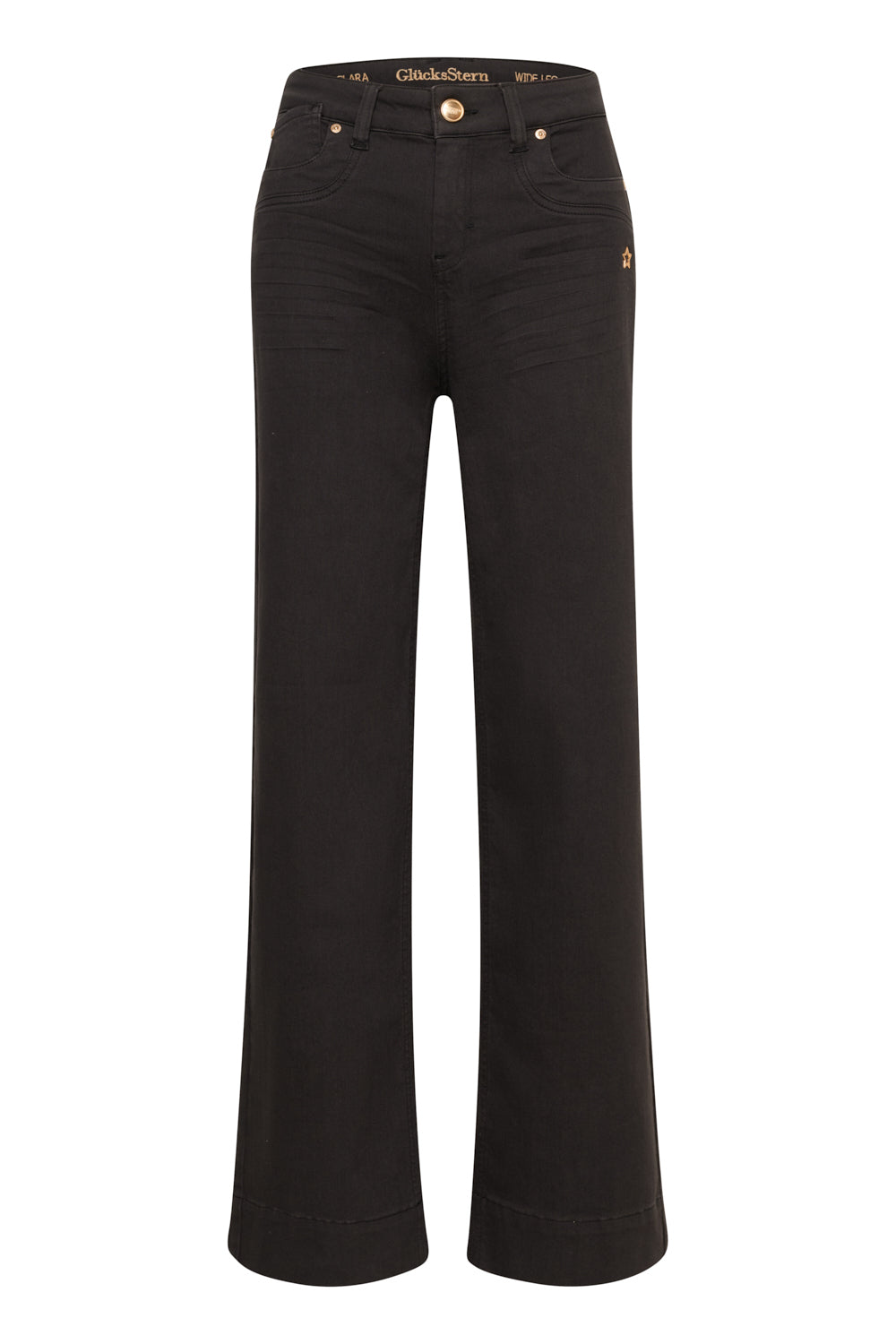 Clara Wide Leg Jeans – Schwarzbraun & Soft Denim, hohe Leibhöhe