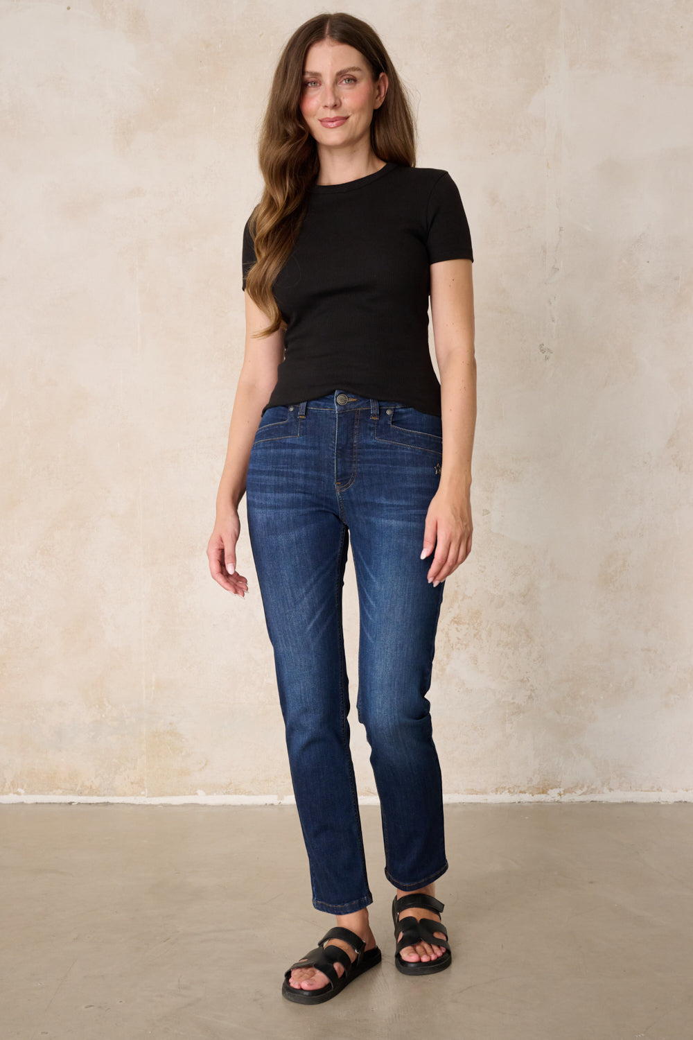 Tina Straight Leg Jeans – Neckarblau & Soft Denim, hohe Leibhöhe