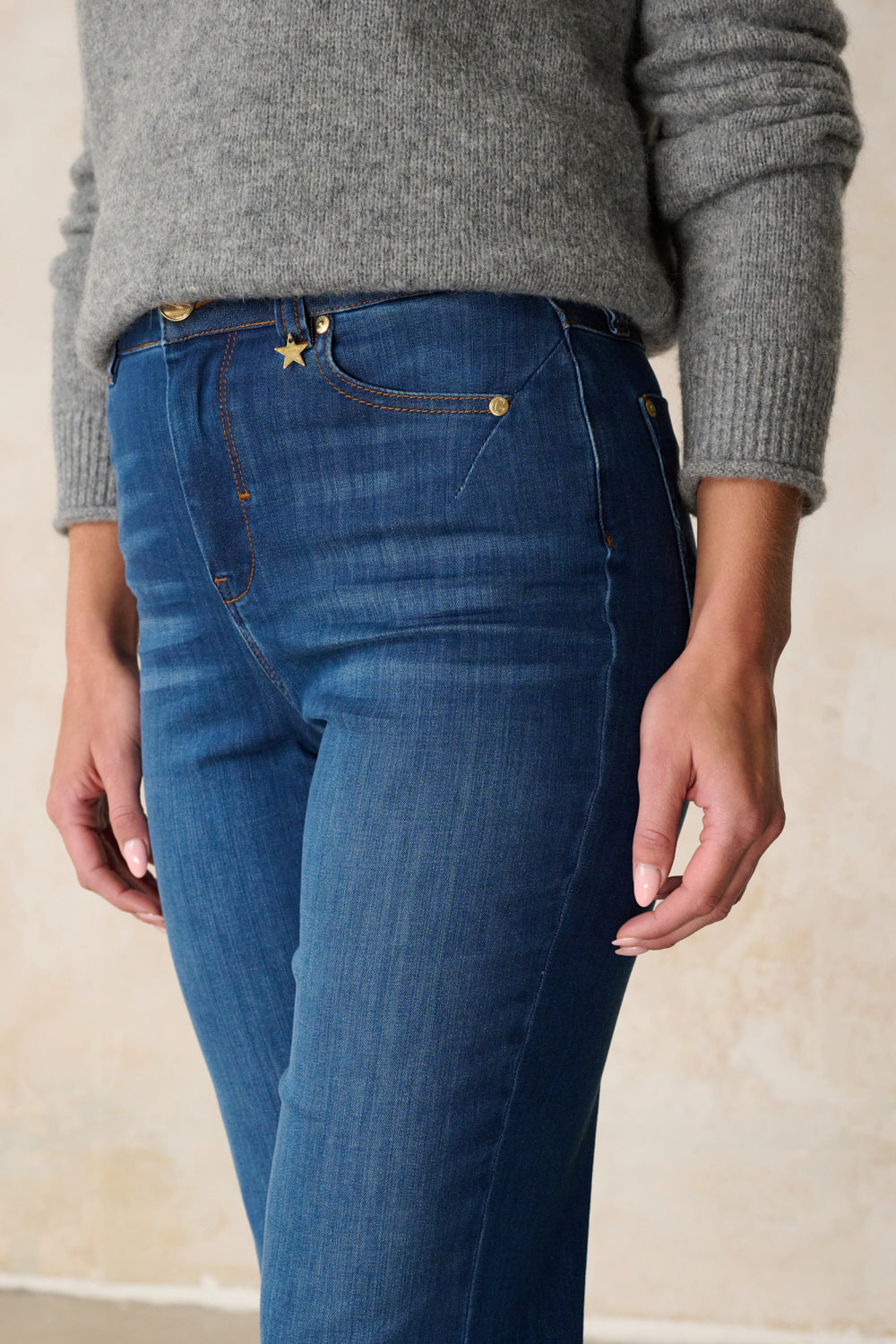 Melina - Jeans Bootcut – Eisenblau