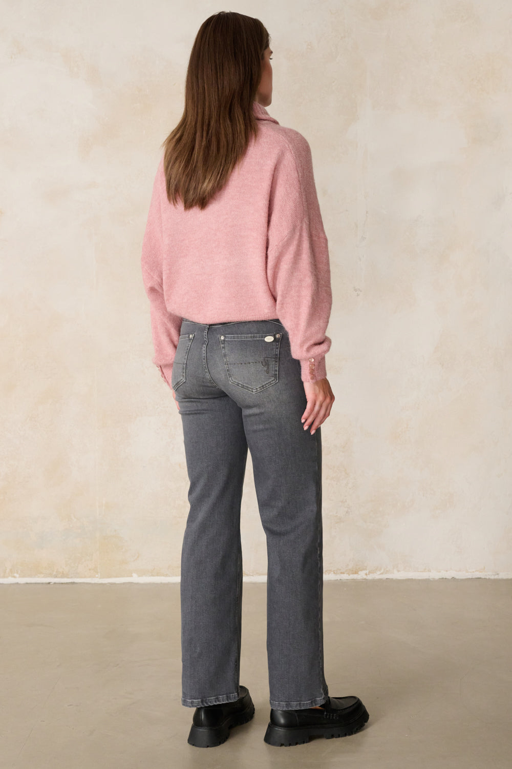 Clara - Jeans Flared – Edelgrau