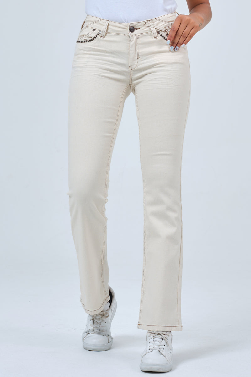 Melina Bea BOOTCUT - Fashionbeige